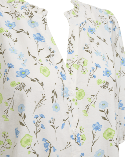 Molli Skjorte - Dame - STAR OFF - WHITE W. SHARP GREEN - Gumpel & Co