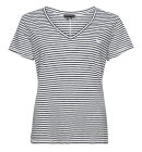 Superdry - Women's Slub T-shirt med V-hals - Dame - Navy Optic Stripe