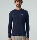 North Sails - Men's Long-sleeved T-shirt with logo patch - Herre - Navy