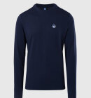 North Sails - Men's Long-sleeved T-shirt with logo patch - Herre - Navy