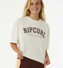 Rip Curl - Women's Run Swim Surf Crop Short Sleeve T-shirt - Dame - Bone