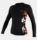 O'Neill - Women's Print Langærmet UPF 50+ Rash Guard - Dame - Black/Blue mech