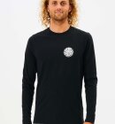 Rip Curl - Men's Icons Of Surf Long Sleeve UPF 50+ UV T-shirt - Herre - Black