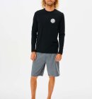 Rip Curl - Men's Icons Of Surf Long Sleeve UPF 50+ UV T-shirt - Herre - Black