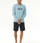 Rip Curl - Men's Icons Of Surf Long Sleeve UPF 50+ UV T-shirt - Herre - Dusty Blue