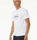 Rip Curl - Men's Stapler UPF 50+ Short Sleeve UV T-shirt - Herre - White