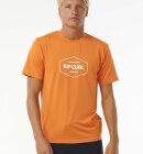 Rip Curl - Men's Stapler UPF 50+ Short Sleeve UV T-shirt - Herre - Mandarin Red