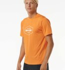 Rip Curl - Men's Stapler UPF 50+ Short Sleeve UV T-shirt - Herre - Mandarin Red