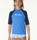 Rip Curl - Junior Shock UPF 50+ Short Sleeve UV t-shirt - Børn - Blue Gum