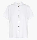 Freequent - Women's Lava Kortærmet Hørskjorte - Dame - Brilliant White