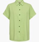 Freequent - Women's Lava Kortærmet Hørskjorte - Dame - Deep Lichen Green