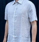 North Sails - Men's Short Sleeve Spread Colla Hør Skjorte - Herre - Dove