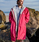 Dryrobe - Advance Long Sleeve Surf Poncho - Voksne - Pink/Light Grey