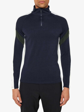 We Norwegians - Men's Zermatt Baselayer 1/4-zip merinouldtrøje - Herre - Navy