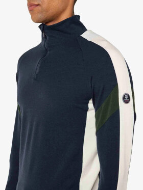 We Norwegians - Men's Zermatt Baselayer 1/4-zip merinouldtrøje - Herre - Navy