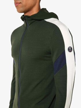 We Norwegians - Men's Zermatt Hooded Baselayer merinouldtrøje - Herre - Olive Green