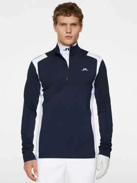 J. Lindeberg - Men's Lukas Quarter Zip Midlayer - Herre - Navy