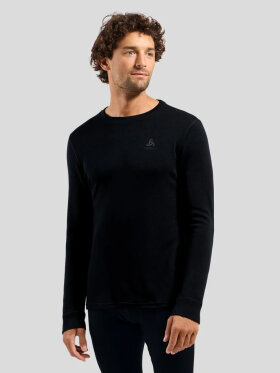 Odlo - Men's Natural Merinould 260g/m2 Crew Neck Skiundertrøje - Herre - Black