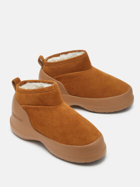 Moon Boot - Luna Low Suede Vinterstøvler - Unisex - Cognac