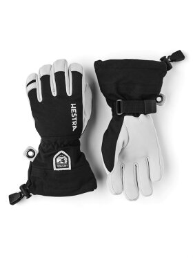 Hestra - Junior Army Leather Heli Ski 5-fingre - Børn - Black