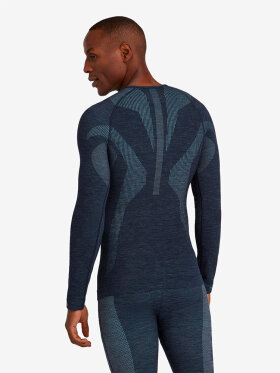 Falke - Long-sleeve Wool Tech Skiundertrøje - Herre - Space Blue