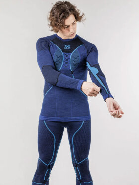 X-bionic - Men's Merino Light Baselayer Skiundertrøje - Herre - Ocean/Sky Blue