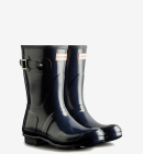 Hunter - Original Short Boot Gloss - Navy - Dame 