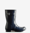 Hunter - Original Short Boot Gloss - Navy - Dame 