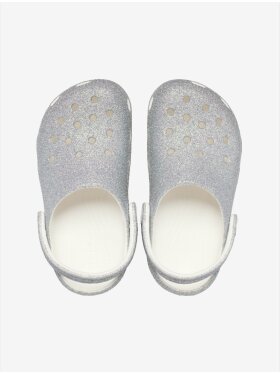 Crocs - Toddler Classic Iridescent Glitter Clog - White