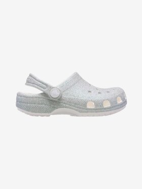 Crocs - Toddler Classic Iridescent Glitter Clog - White