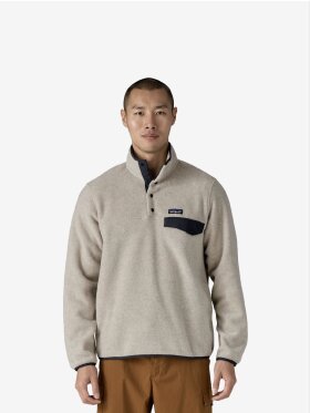 Patagonia - Men's Lightweight Synchilla Snap-T Fleece Pullover - Oatmeal HT Blu