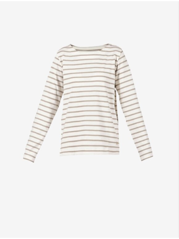 Blue Sportswear - DONNA STRIPED TEE - Dame - Ecru/Khaki