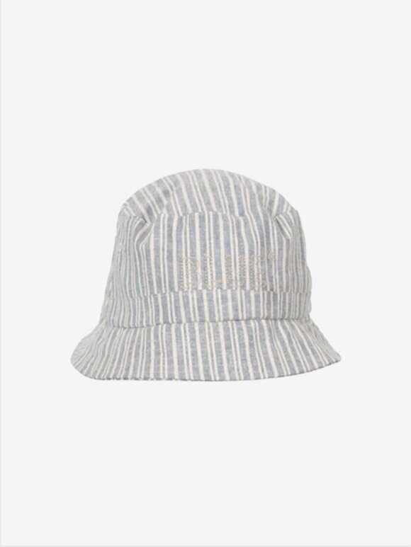 Blue Sportswear - ABELLA STRIPED BUCKET HAT - Iron Blue W/Chalk