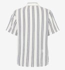 KnowledgeCotton Apparel - Men's Box Short Sleeve Striped Cotton Shirt - Blue Stripe