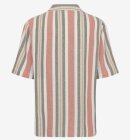 KnowledgeCotton Apparel - Men's Box Short Sleeve Striped Cotton Shirt - Green Stripe