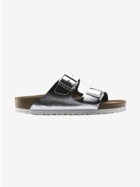 Birkenstock - Arizona blød fodseng - Naturlæder - Metallic Silver