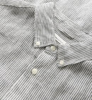 KnowledgeCotton Apparel - Men's REGULAR STRIPED LINEN SHIRT - Total Eclipse