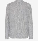 KnowledgeCotton Apparel - Men's REGULAR STRIPED LINEN SHIRT - Total Eclipse