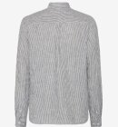 KnowledgeCotton Apparel - Men's REGULAR STRIPED LINEN SHIRT - Total Eclipse