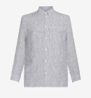 KnowledgeCotton Apparel - Men's REGULAR STRIPED LINEN SHIRT - Total Eclipse