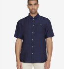 KnowledgeCotton Apparel - Men's CUSTOM FIT LINEN SHORT SLEEVE SHIRT - Total Eclipse