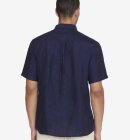 KnowledgeCotton Apparel - Men's CUSTOM FIT LINEN SHORT SLEEVE SHIRT - Total Eclipse