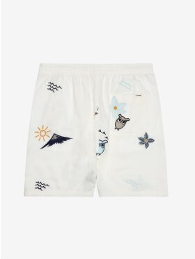 KnowledgeCotton Apparel - Men's - FIG LOOSE WITH EMBROIDERY SHORTS - Egret